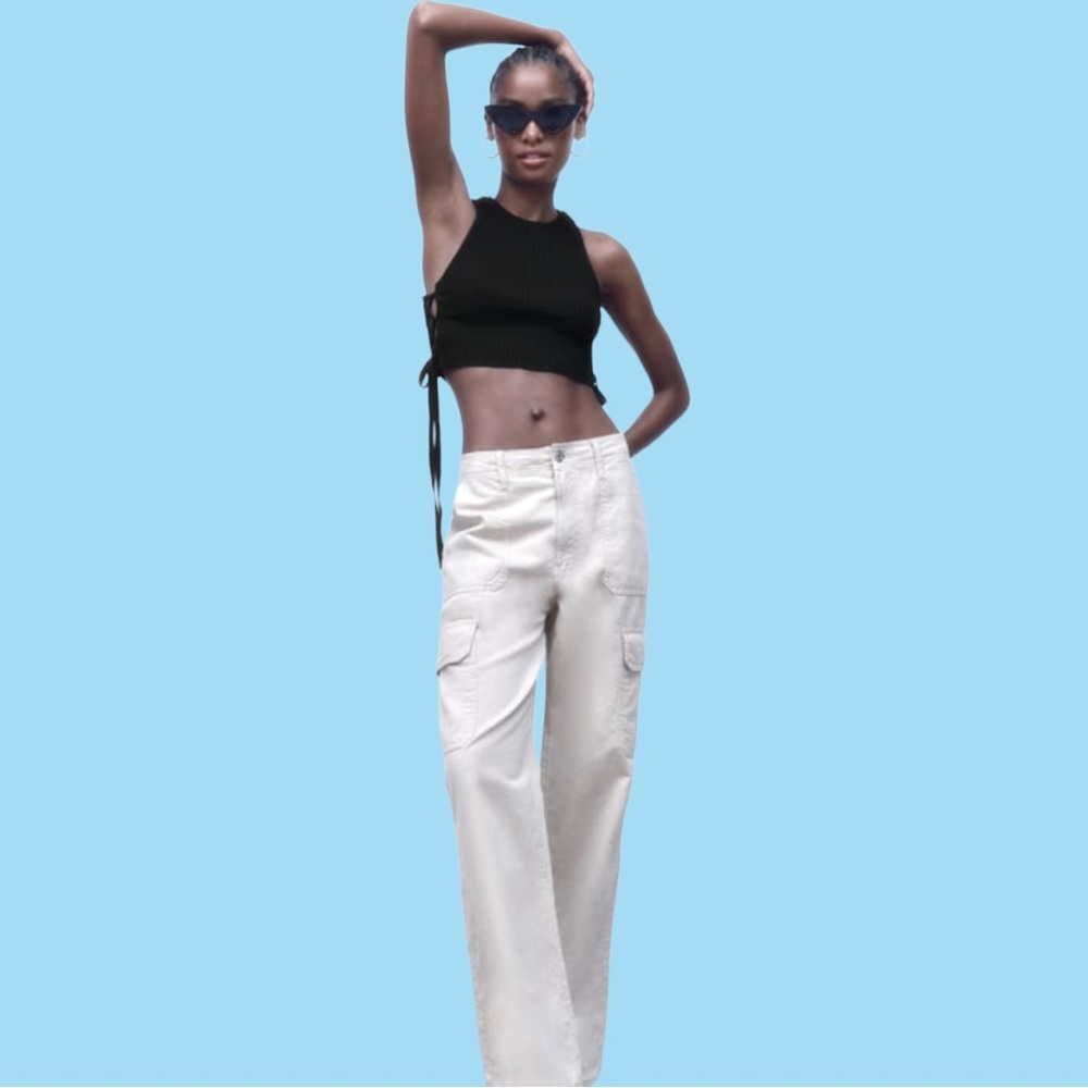 NWT ZARA RIBBED CROP TOP